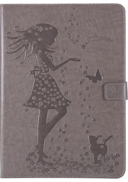 Ipad Mini 6 Için Baskı Kadın Kedi Desen Pu Kılıfı (Gri) (Yurt Dışından) fiyatları