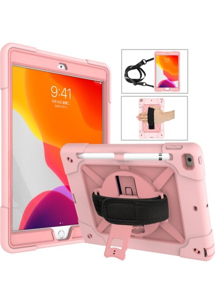 Contrast Color Silicone + Pc Combination Case With Holder (Rose Gold) (Yurt Dışından)
