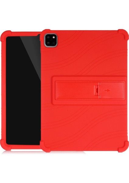 Görünmez Braket ile Tablet Pc Silikon Koruyucu Kılıf (Kırmızı) (Yurt Dışından)