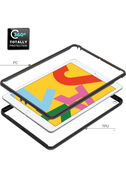 Pc + Tpu iPad 10.2 2021 / 2020/2019 Için Koruyucu Kasa (Siyah) (Yurt Dışından) modelleri