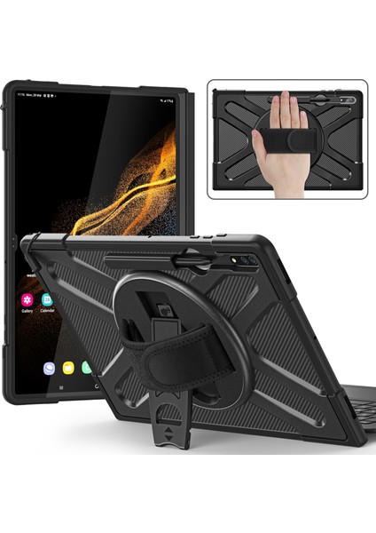 Samsung Galaxy S8 Ultra / X900 Için Rotary Grab Tpu + Pc Kılıfı (Siyah) (Yurt Dışından)