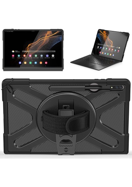 Samsung Galaxy S8 Ultra / X900 Için Rotary Grab Tpu + Pc Kılıfı (Siyah) (Yurt Dışından) fiyatları