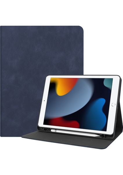 IPAD 10.2 2021/2020/2019 Için Dana Dokusu Tpu Kılıfı (Blue) (Yurt Dışından)