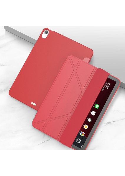 Ipad Air Için (2020) 10.9 Çok Katlı Pu Deri Kasa (Kırmızı) (Yurt Dışından)