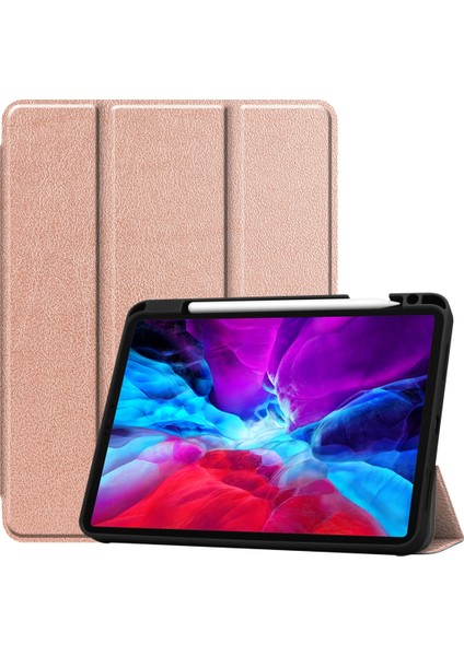 Ipad Pro Için Deri Kılıf 12.9 (2020) (Rose Gold) (Yurt Dışından)