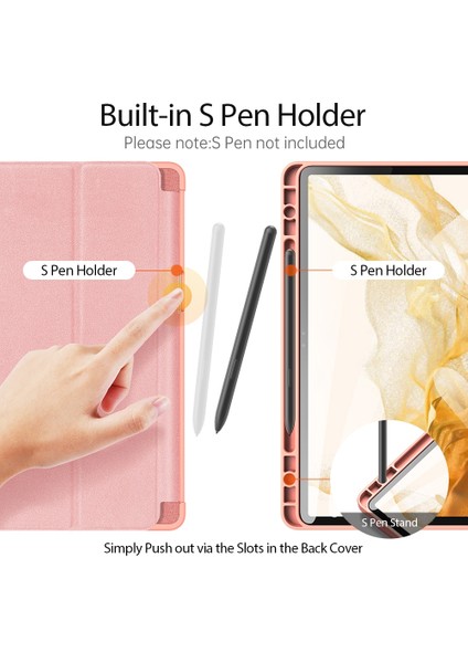 Dux Ducis Domo Serisi Tablet Kılıf Samsung Galaxy Tab S8 Için (Pink) (Yurt Dışından) fırsatları