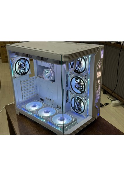 7 Argb Anime Karakterli Fanlı Pc Kasası 850W 80 Plus Bronze Powerli 360MM Sıvı Soğutmalı ( Beyaz )