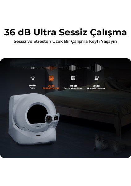 Purobot Ultra Akıllı Kedi Tuvaleti Beyaz (Resmi Distribütör garantili)