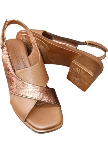 45208 Kadın Deri Kalın Kısa Topuklu Comfort Sandalet Siyah modelleri