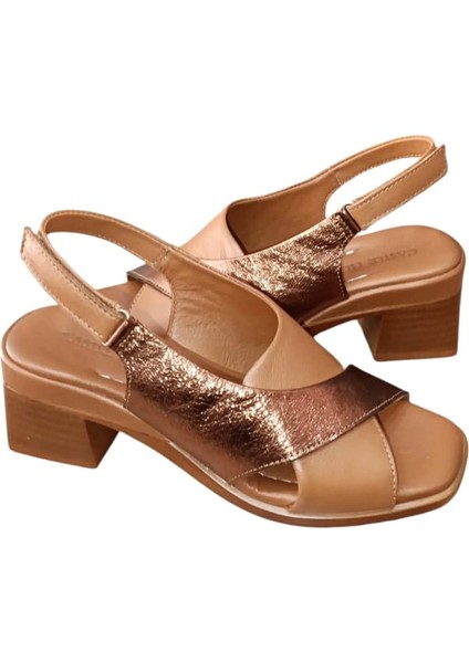 45208 Kadın Deri Kalın Kısa Topuklu Comfort Sandalet Siyah fırsatları