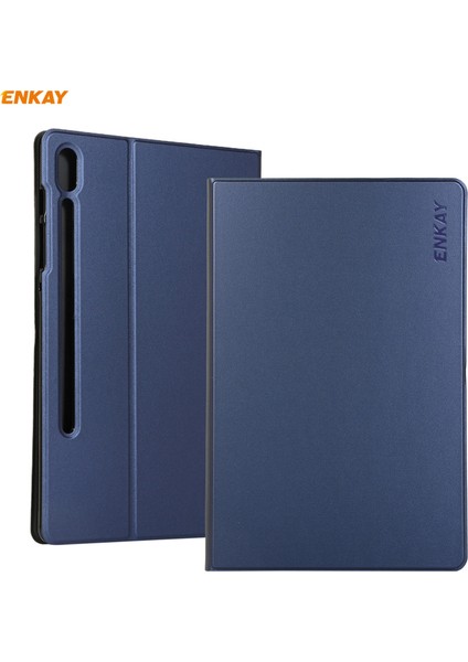 Galaxy Tab S7 11.0 T870 / T875 Enkay Pu + Tpu Kılıfı (Dark Blue) (Yurt Dışından)