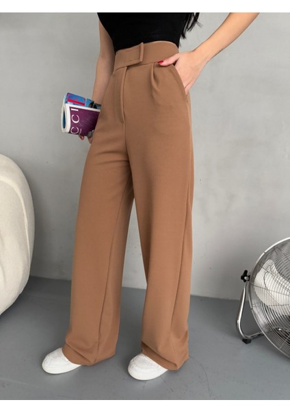 Kadın Likralı Cırt Kapama Geniş Paça Palazzo Pantolon fiyatları