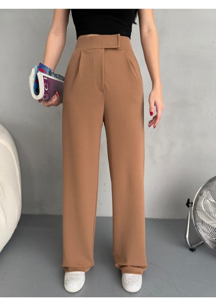 Kadın Likralı Cırt Kapama Geniş Paça Palazzo Pantolon modelleri