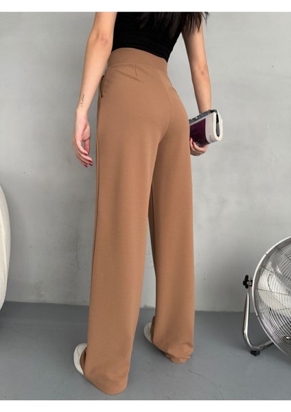 Kadın Likralı Cırt Kapama Geniş Paça Palazzo Pantolon fırsatları