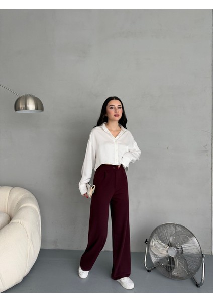 Kadın Likralı Salaş Geniş Paça Palazzo Pantolon indirimleri