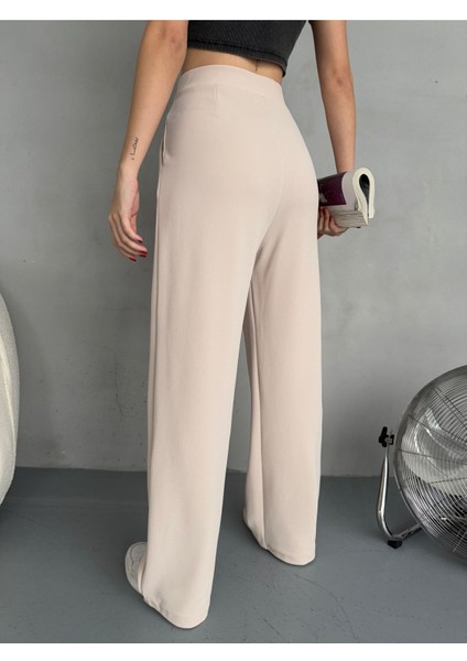 Kadın Likralı Salaş Geniş Paça Palazzo Pantolon modelleri