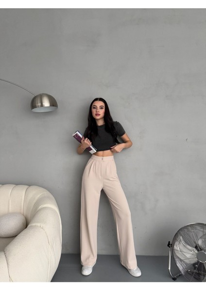 Kadın Likralı Salaş Geniş Paça Palazzo Pantolon fırsatları