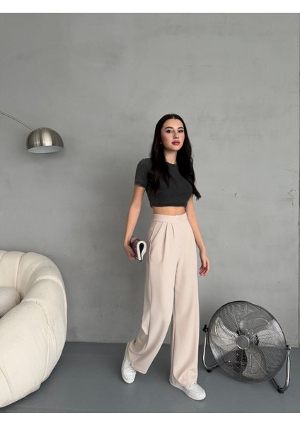 Kadın Likralı Salaş Geniş Paça Palazzo Pantolon indirimleri