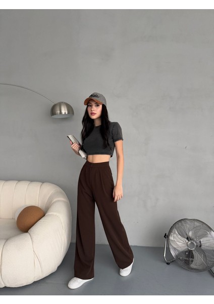 Kadın Likralı Salaş Geniş Paça Palazzo Pantolon indirimleri