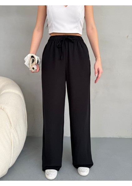 Kadın Yüksek Bel Wide Leg Beli Lastikli Keten Pantolon fiyatları