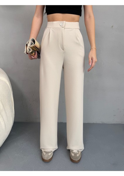 Kadın Likralı Salaş Geniş Paça Palazzo Pantolon modelleri