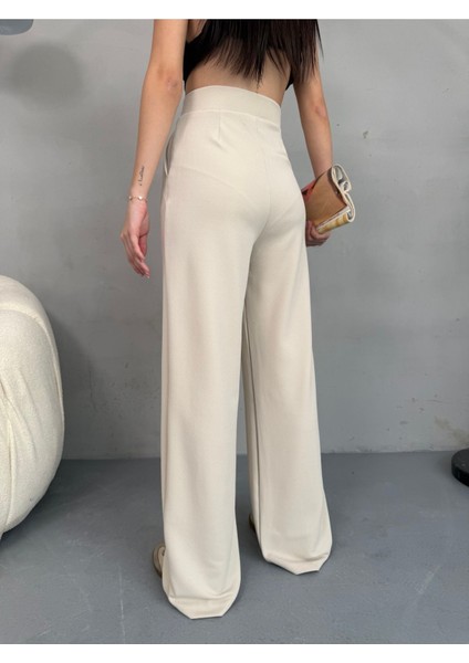 Kadın Likralı Salaş Geniş Paça Palazzo Pantolon fırsatları