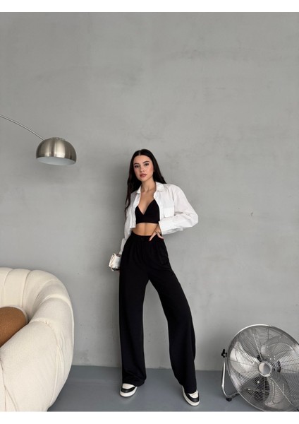 Kadın Likralı Salaş Geniş Paça Palazzo Pantolon fırsatları