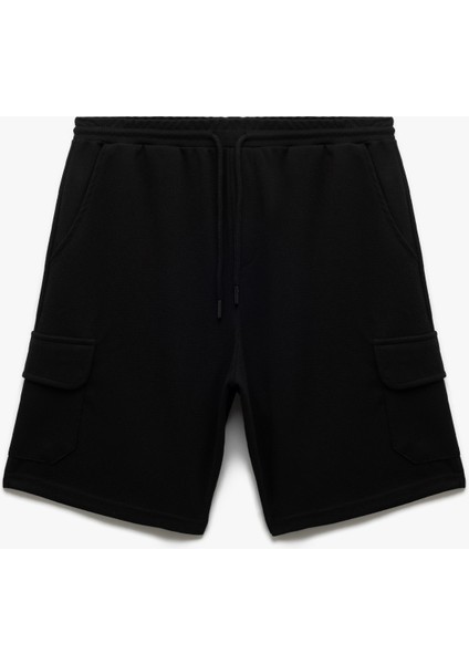 Beli Bağcıklı Kargo Cepli Spor Şort