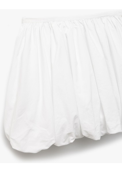 Pamuklu Beli Lastikli Oversize Balon Mini Etek modelleri