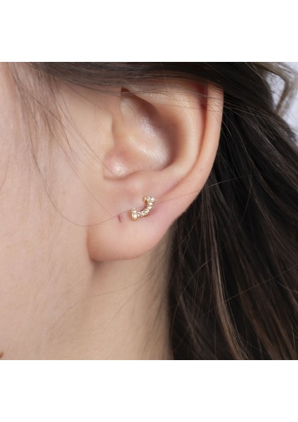 Zirkon Taşlı Çelik Tragus Küpe NUR-KE03260