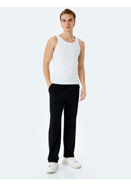 Bisiklet Yaka Slim Fit Kolsuz Basic Atlet