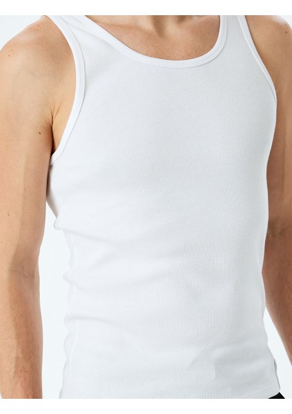 Bisiklet Yaka Slim Fit Kolsuz Basic Atlet