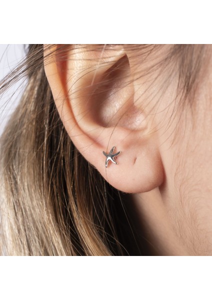 Deniz Yıldızı Çelik Tragus Küpe NUR-KE03284