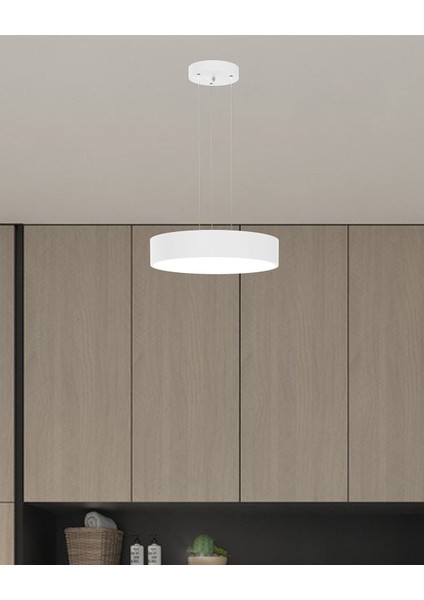 Drum 40cm (Beyaz Kasa, Beyaz Işık) Ledli Modern Sarkıt LED Avize fiyatları