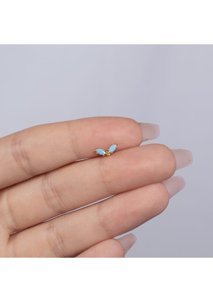 Mavi Taşlı Çelik Tragus Küpe NUR-KE03258 fiyatları