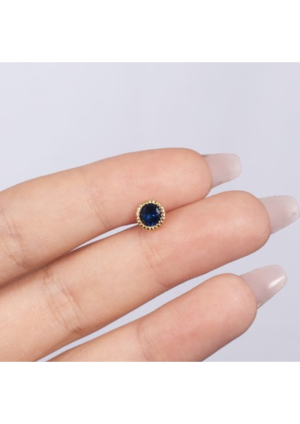 Mavi Taşlı Çelik Tragus KÜPE-NUR-KE03244 fiyatları