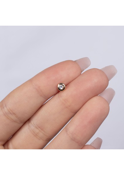 Yuvarlak Taşlı Çelik Tragus Küpe NUR-KE03272 fiyatları