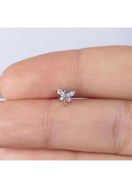 Küçük Kelebek Çelik Tragus Küpe NUR-KE03283 fiyatları