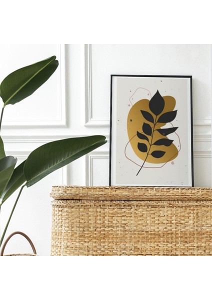 3'lü Gold Botanik Desen Foreks Tablo