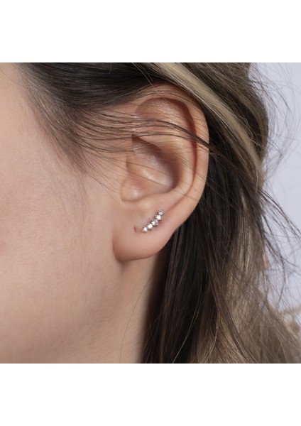 Taşlı Çelik Tragus Küpe NUR-KE03317