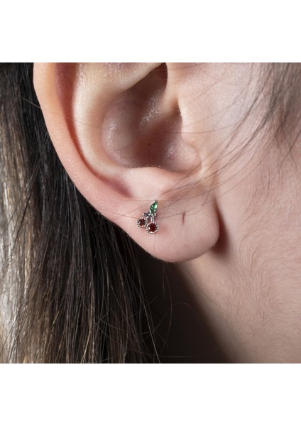 Kiraz Çelik Tragus Küpe NUR-KE03316
