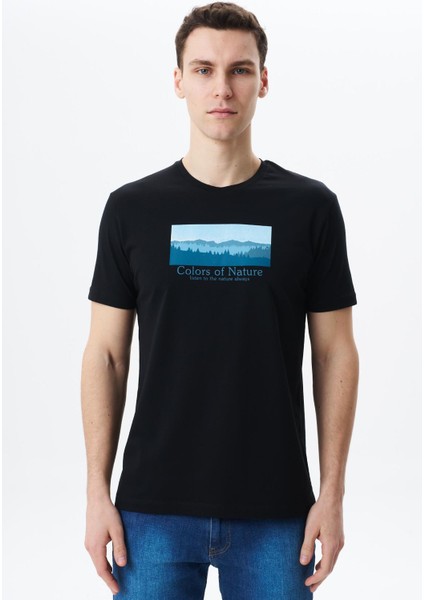 Erkek Regular Fit Baskılı Süprem Bisiklet Yaka Tişört Y29344453802