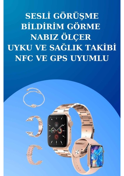 3 Kordonlu Dokunmatik Ekran Akıllı Saat ve 2.nesil Kablosuz Bluetooth Kulaklık Anc/enc