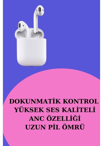 3 Kordonlu Dokunmatik Ekran Akıllı Saat ve 2.nesil Kablosuz Bluetooth Kulaklık Anc/enc