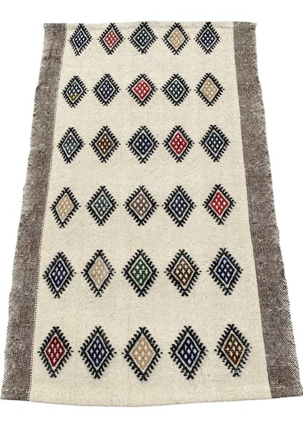El Dokuma %100 Yün Küçük Kilim 67X108 Karışık Renkli Yün Kilim