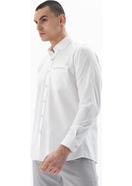 Erkek Uzun Kollu Regular Fit Keten Gömlek Y25485117101 indirimleri