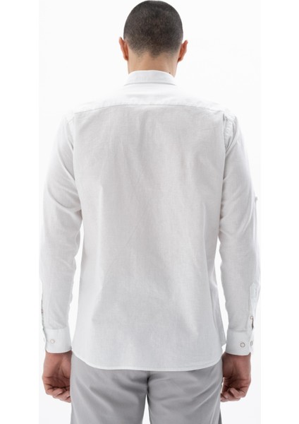 Erkek Uzun Kollu Regular Fit Keten Gömlek Y25485117101