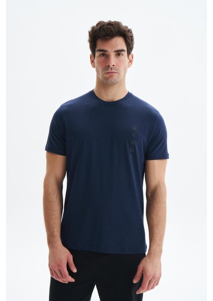 Erkek Regular Fit Yazı Baskılı Süprem Bisiklet Yaka Tişört Y29344472402