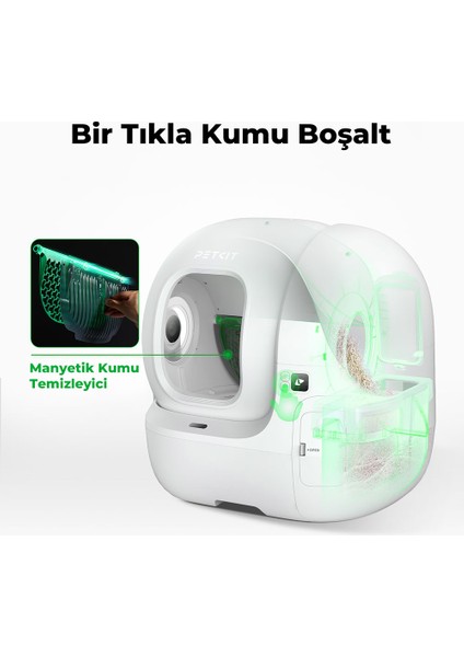 Purobot Max Pro Akıllı Kedi Tuvaleti Beyaz (Resmi Distribütör garantili)