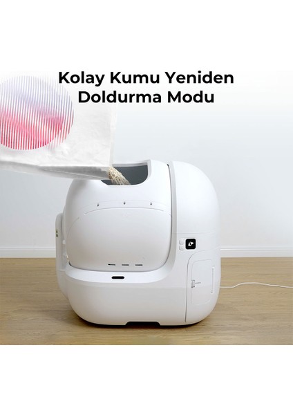 Purobot Max Pro Akıllı Kedi Tuvaleti Beyaz (Resmi Distribütör garantili)